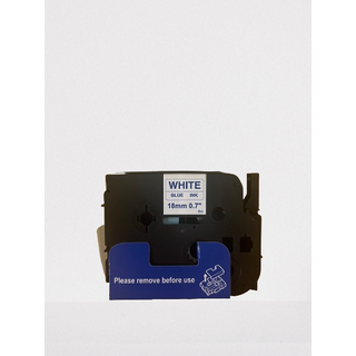 Premium Generic Label Cassette - blue on White 18mm (Replacement for Part Number : TZ-243,TZe-243)