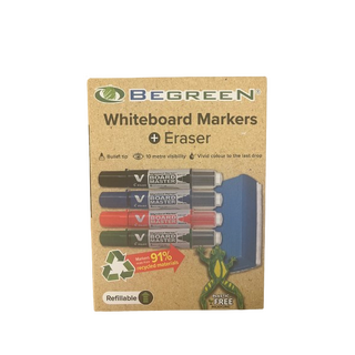 Pilot BegreeN V Board Master Whiteboard Marker Bullet Tip 4 Pack + Eraser